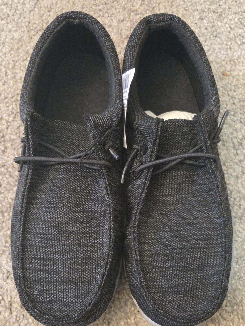 Men's Casual Knit Wally Shoes - Black Gray Knit Sneakers NWT 9.5